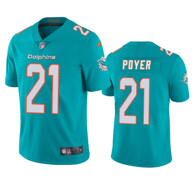 Men's Miami Dolphins #21 Jordan Poyer Aqua Vapor Limited Stitched Football Jersey